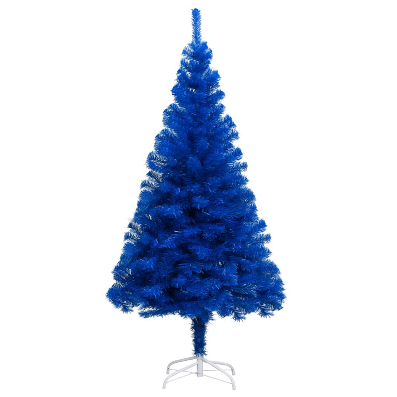 Kunstkerstboom Met Verlichting En Standaard 180 Cm Pvc Blauw