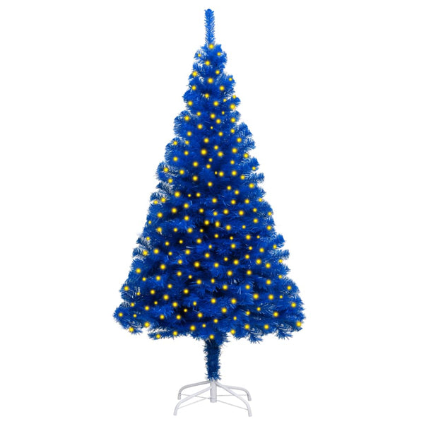 Kunstkerstboom Met Verlichting En Standaard 210 Cm Pvc Blauw