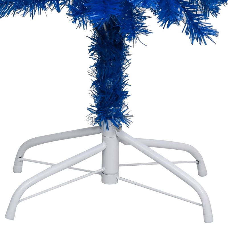 Kunstkerstboom Met Verlichting En Standaard 210 Cm Pvc Blauw