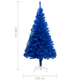 Kunstkerstboom Met Verlichting En Standaard 210 Cm Pvc Blauw