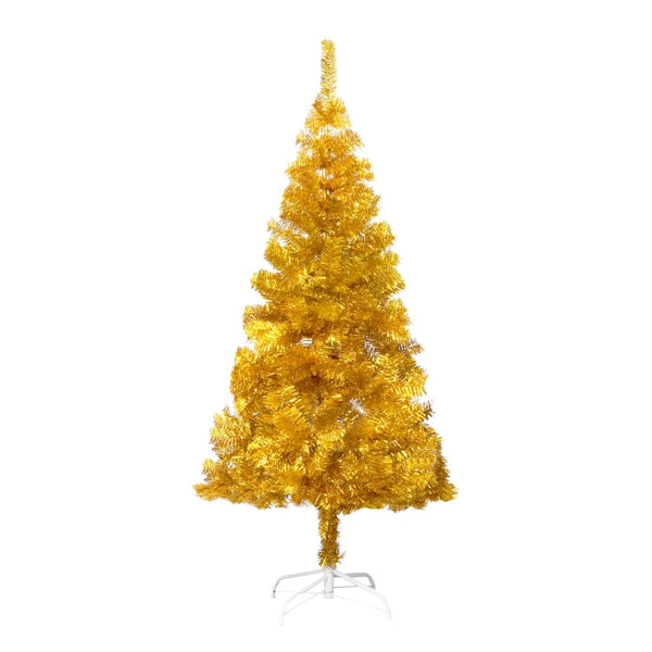 Kunstkerstboom Met Verlichting Standaard 150 Cm Pet Goudkleurig