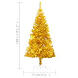 Kunstkerstboom Met Verlichting Standaard 150 Cm Pet Goudkleurig