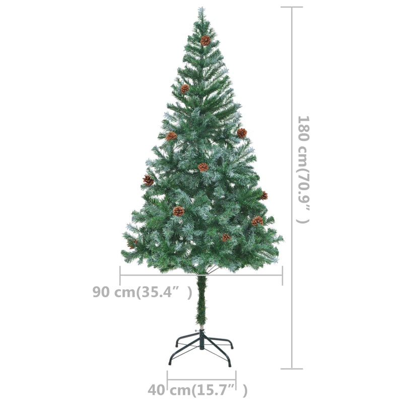 Kunstkerstboom Met Verlichting En Dennenappels 180 Cm