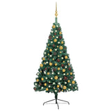 Kunstkerstboom Met Verlichting En Kerstballen Half