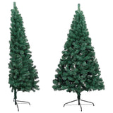 Kunstkerstboom Met Verlichting En Kerstballen Half