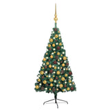 Kunstkerstboom Met Verlichting En Kerstballen Half