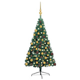 Kunstkerstboom Met Verlichting En Kerstballen Half