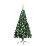 Kunstkerstboom Met Verlichting En Kerstballen Half