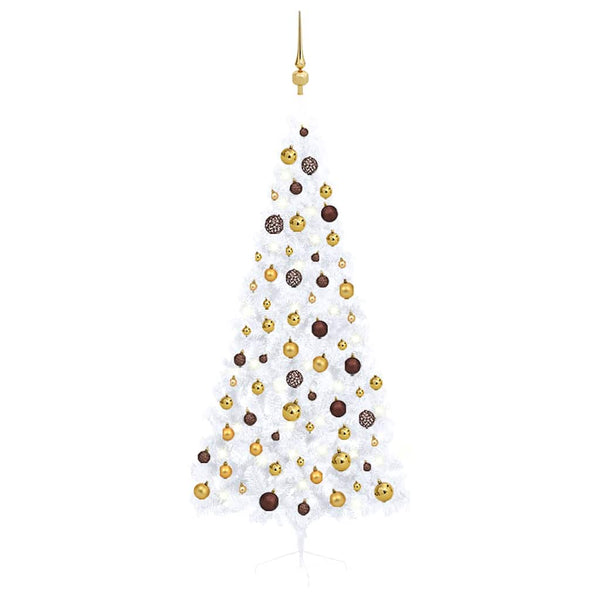 Kunstkerstboom Met Verlichting En Kerstballen Half 180 Cm