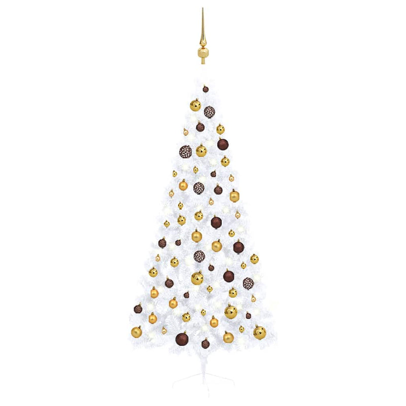 Kunstkerstboom Met Verlichting En Kerstballen Half 180 Cm