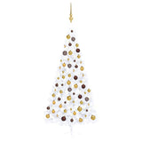 Kunstkerstboom Met Verlichting En Kerstballen Half