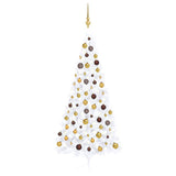Kunstkerstboom Met Verlichting En Kerstballen Half
