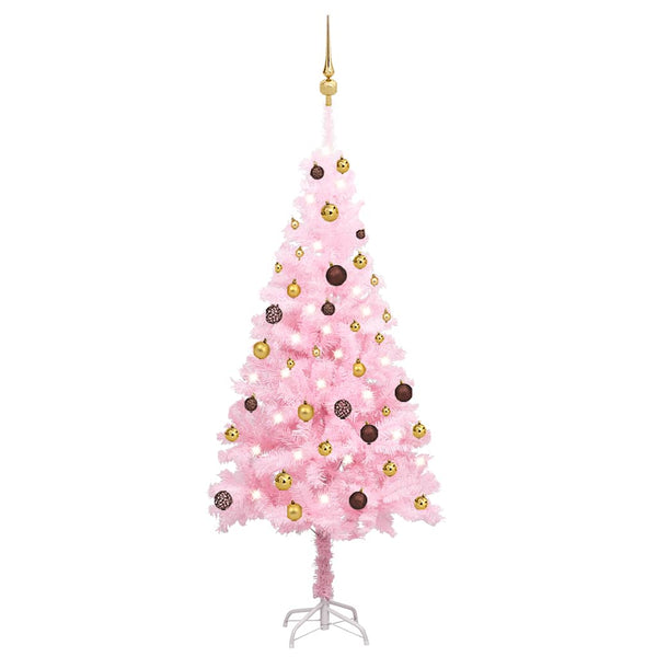 Kunstkerstboom Met Verlichting En Kerstballen 150 Cm Pvc