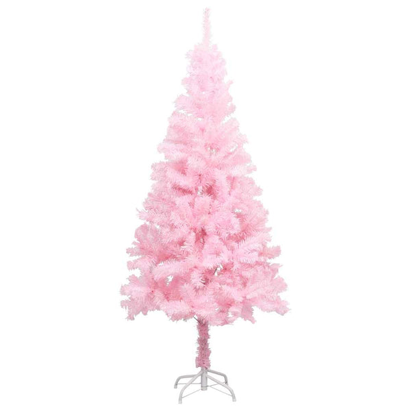 Kunstkerstboom Met Verlichting En Kerstballen 180 Cm Pvc Roze En Goudkleurig