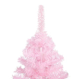 Kunstkerstboom Met Verlichting En Kerstballen 180 Cm Pvc Roze En Goudkleurig