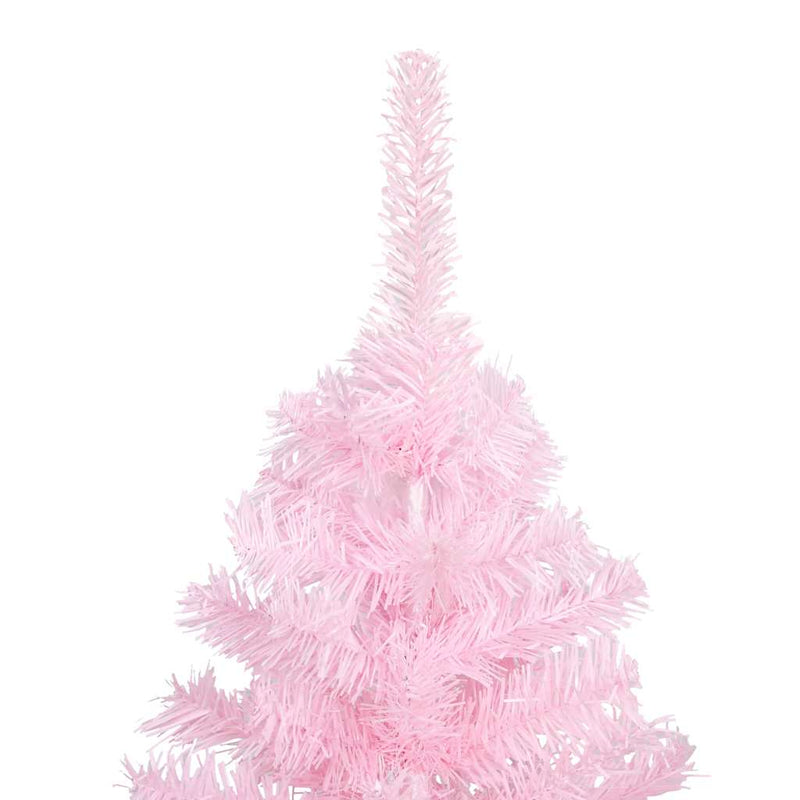Kunstkerstboom Met Verlichting En Kerstballen 180 Cm Pvc Roze En Goudkleurig
