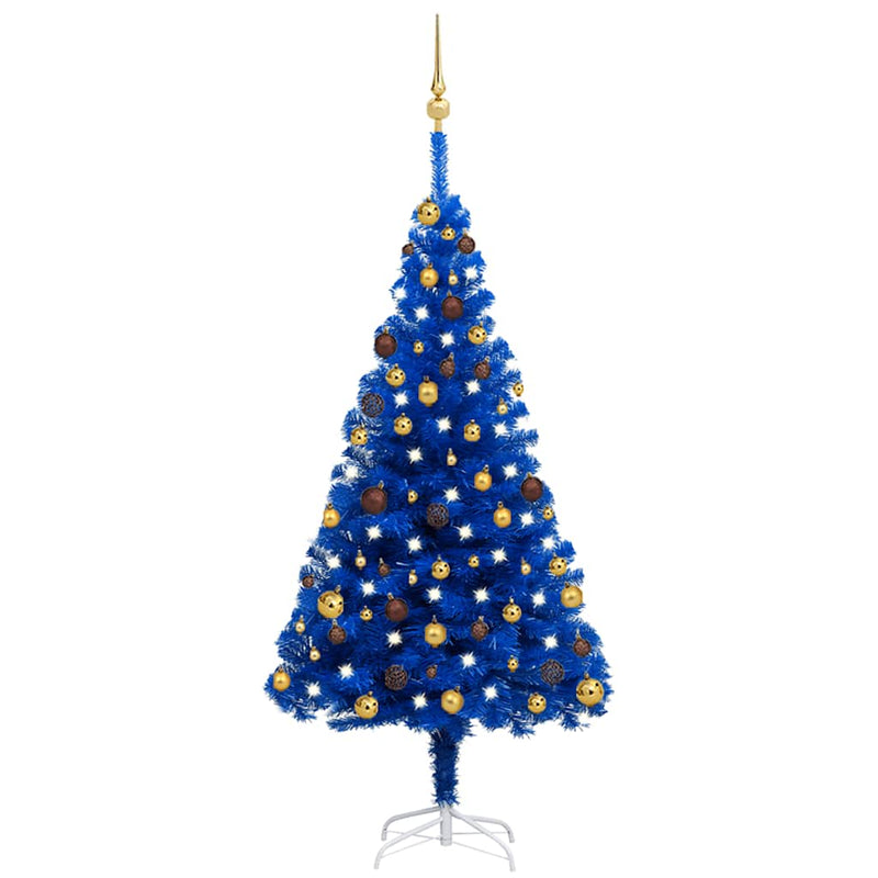 Kunstkerstboom Met Verlichting En Kerstballen 150 Cm Pvc