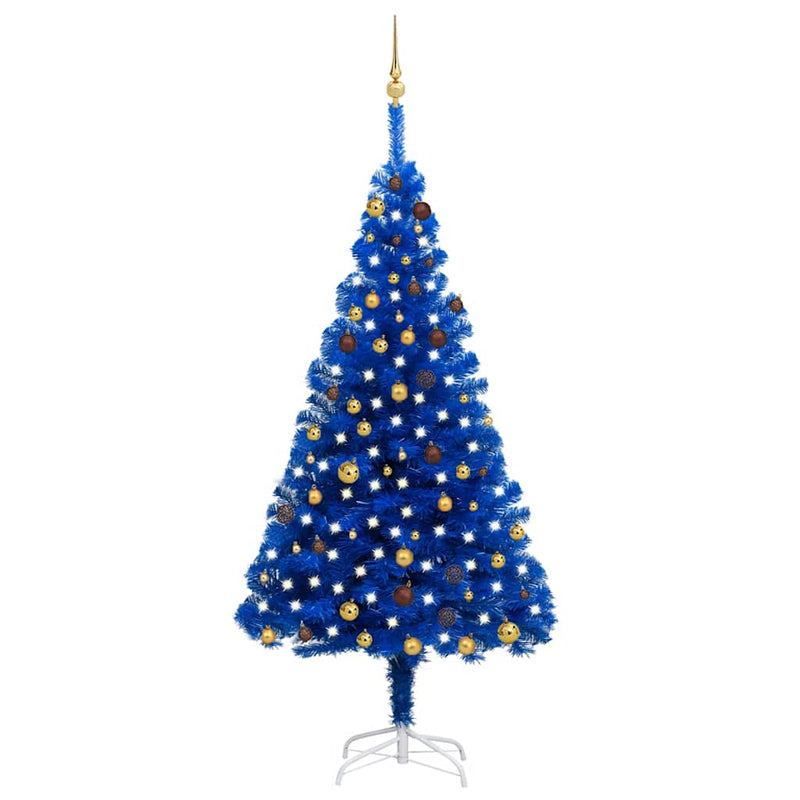 Kunstkerstboom Met Verlichting En Kerstballen 150 Cm Pvc