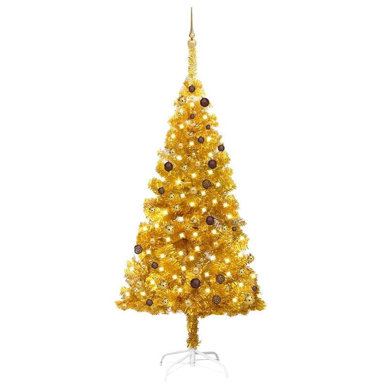Kunstkerstboom Met Verlichting En Kerstballen 150 Cm Pvc