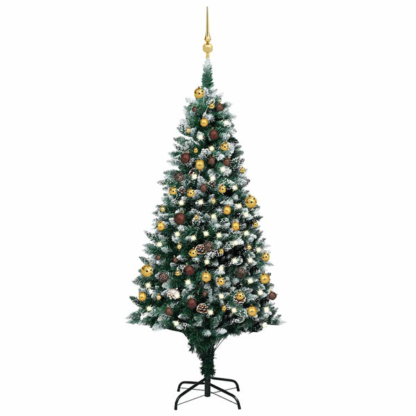 Kunstkerstboom Met Verlichting Kerstballen Dennenappels 180 Cm