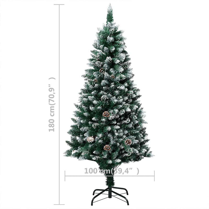 Kunstkerstboom Met Verlichting Kerstballen Dennenappels 180 Cm