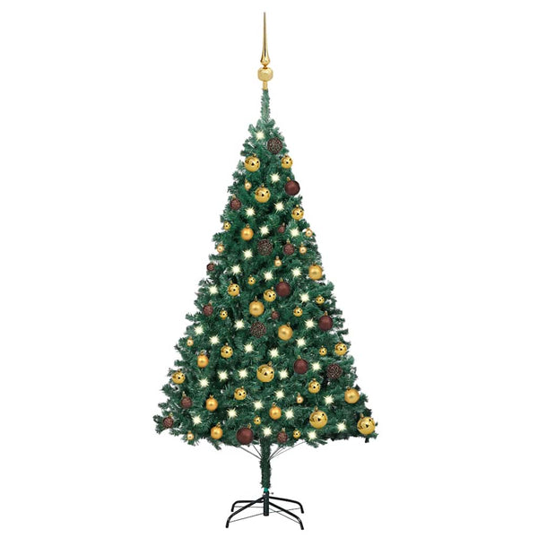 Kunstkerstboom Met Verlichting En Kerstballen Pvc