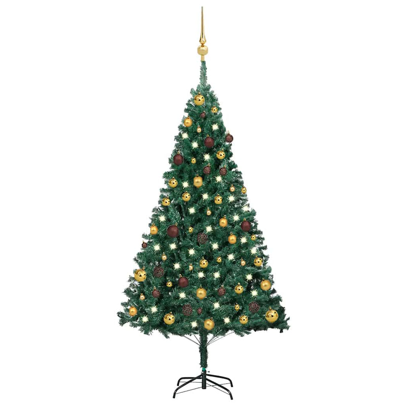 Kunstkerstboom Met Verlichting En Kerstballen Pvc