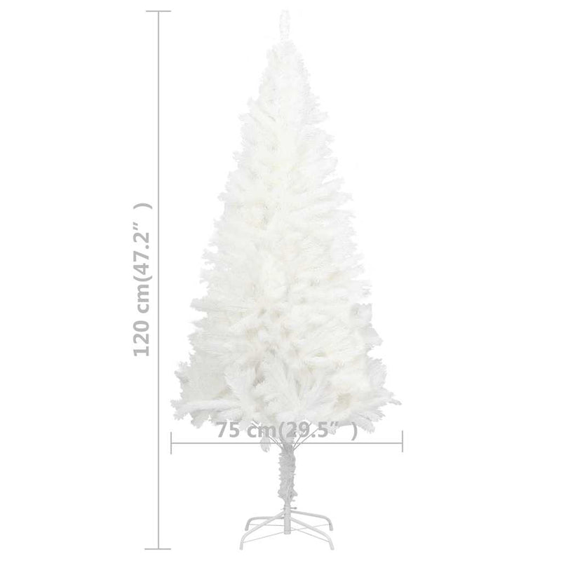 Kunstkerstboom Met Verlichting En Kerstballen 120 Cm Wit Goud