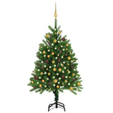 Kunstkerstboom Met Verlichting En Kerstballen 150 Cm Groen Goud