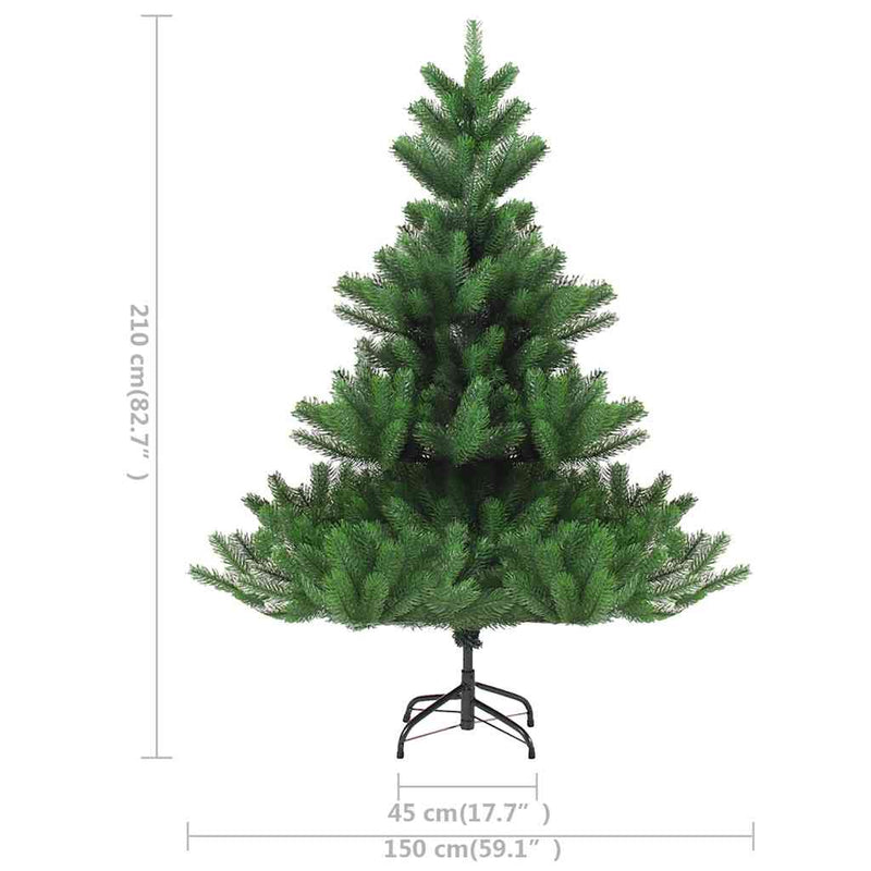 Kunstkerstboom Nordmann Met Led's En Kerstballen 210 Cm Groen Goud