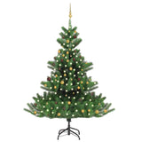 Kunstkerstboom Nordmann Met Led's En Kerstballen 210 Cm Groen Goud