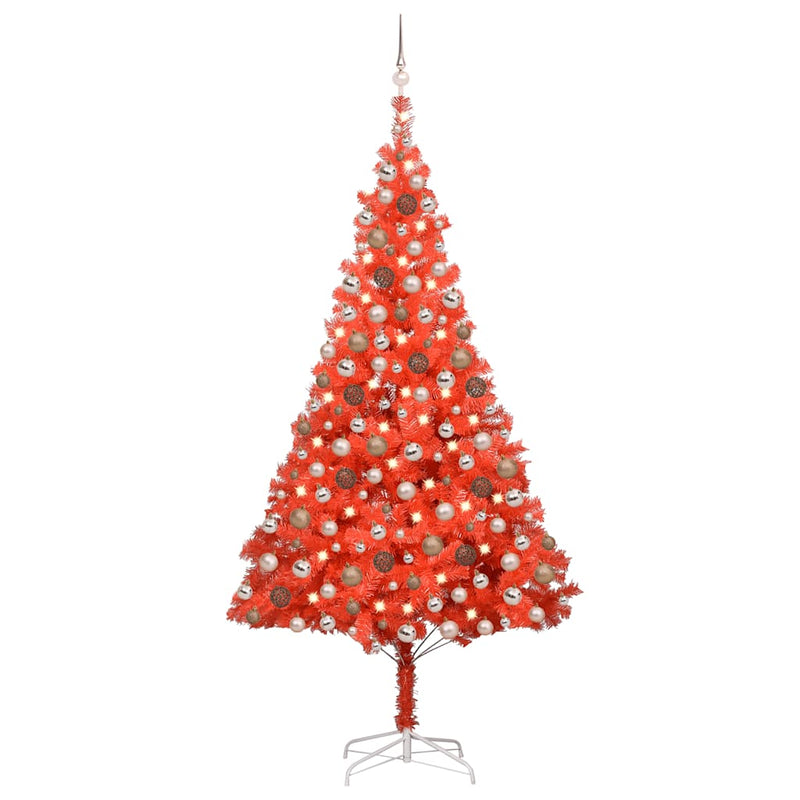 Kunstkerstboom Met Verlichting En Kerstballen 150 Cm Pvc