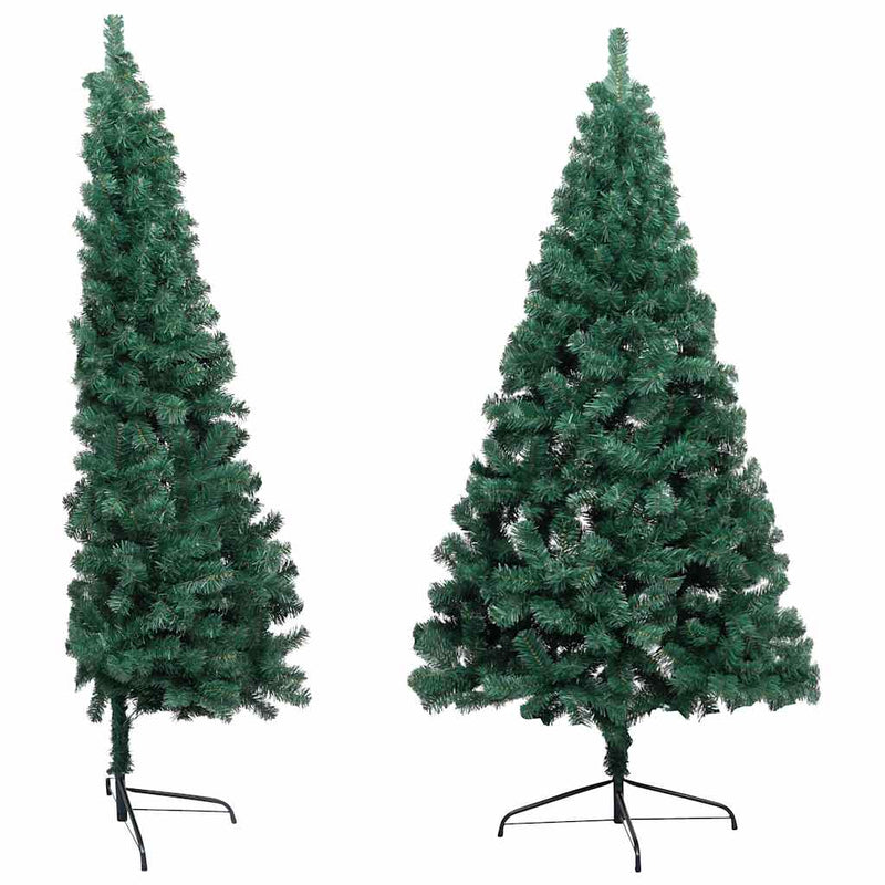 Kunstkerstboom Met Verlichting En Kerstballen Half