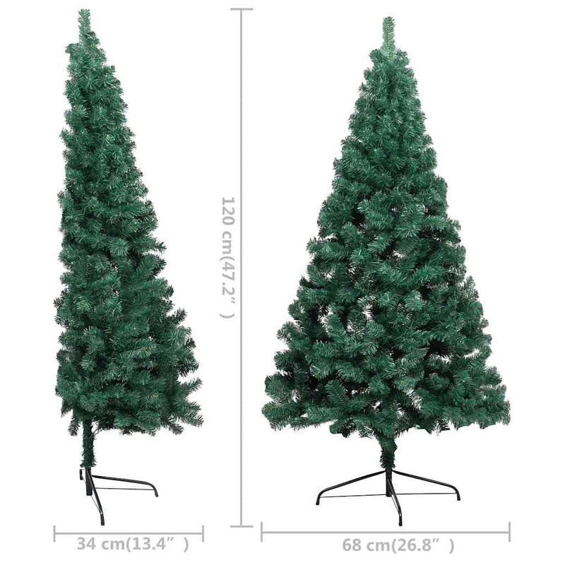 Kunstkerstboom Met Verlichting En Kerstballen Half