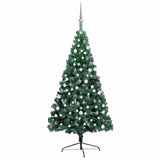 Kunstkerstboom Met Verlichting En Kerstballen Half