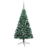 Kunstkerstboom Met Verlichting En Kerstballen Half