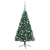 Kunstkerstboom Met Verlichting En Kerstballen Half