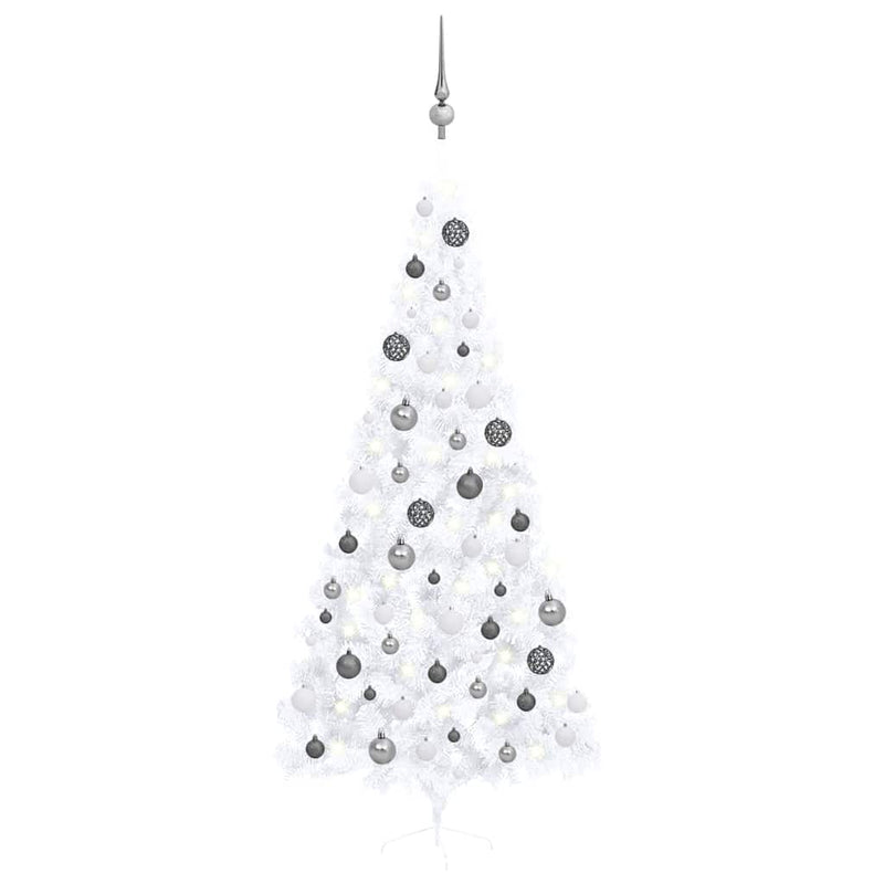 Kunstkerstboom Met Verlichting En Kerstballen Half