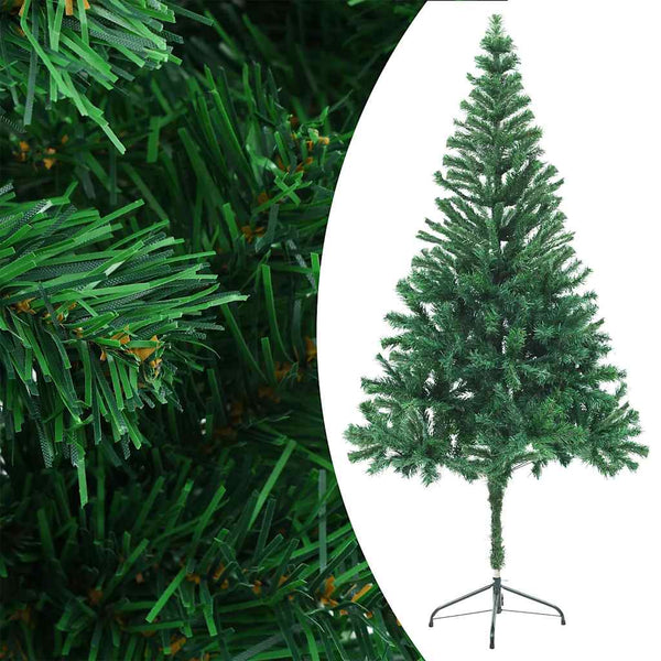 Kunstkerstboom Met Verlichting En Kerstballen 546 Takken 180 Cm Groen En Rood
