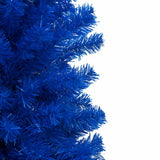 Kunstkerstboom Met Verlichting En Kerstballen 180 Cm Pvc Blauw En Grijs