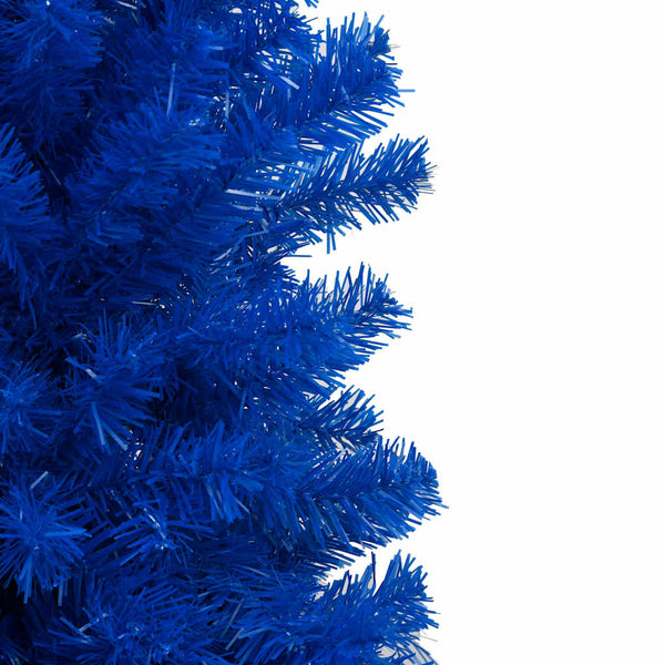Kunstkerstboom Met Verlichting En Kerstballen 180 Cm Pvc Blauw En Grijs