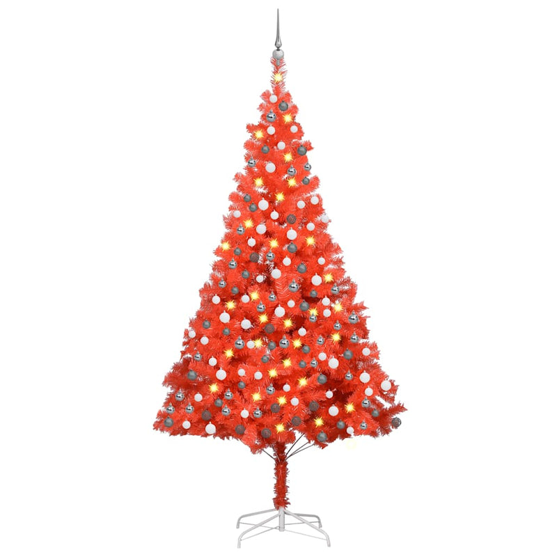 Kunstkerstboom Met Verlichting En Kerstballen 150 Cm Pvc