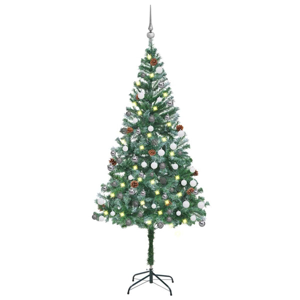 Kunstkerstboom Met Verlichting Kerstballen Dennenappels 180 Cm