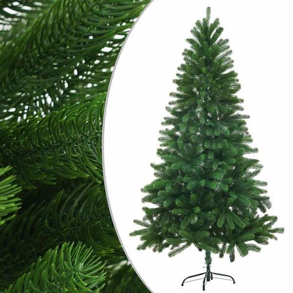 Kunstkerstboom Met Verlichting En Kerstballen 150 Cm Groen Wit