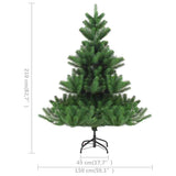 Kunstkerstboom Nordmann Met Led's En Kerstballen 210 Cm Groen Wit