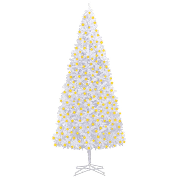 Kunstkerstboom Met Verlichting 400 Cm Wit Zwart