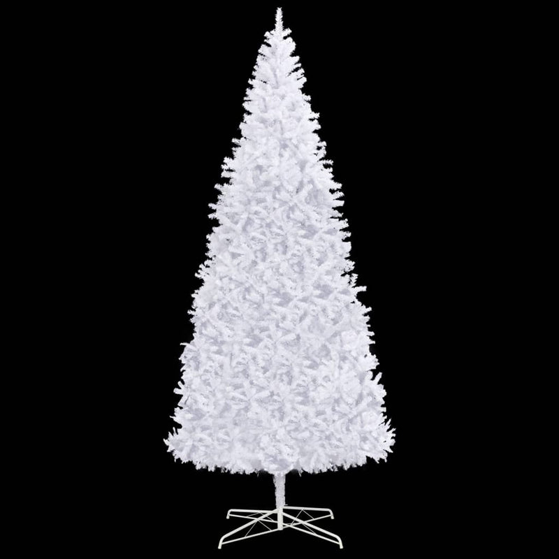 Kunstkerstboom Met Verlichting 400 Cm Wit Zwart