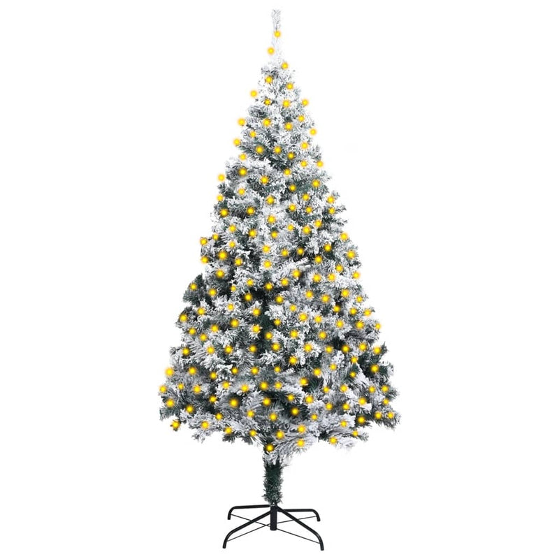 Kunstkerstboom Met Verlichting En Sneeuw 300 Cm Pvc Groen
