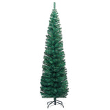 Kunstkerstboom Met Verlichting Standaard Smal 210 Cm Pvc Groen
