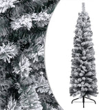 Kunstkerstboom Met Verlichting En Sneeuw Smal Pvc